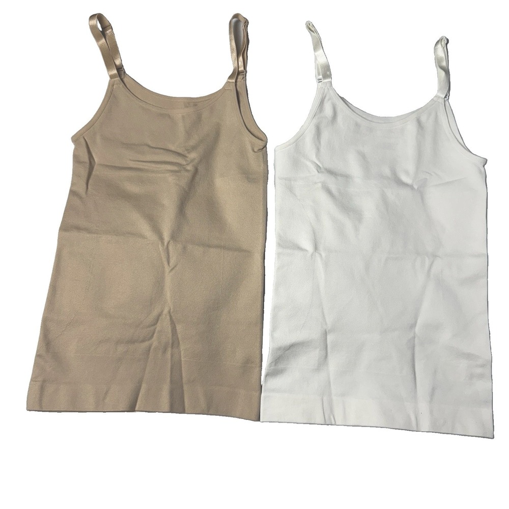 Shapermint Essentials Shaping Camisole 2-Pack Beige/White S/P Shapewear NWOT